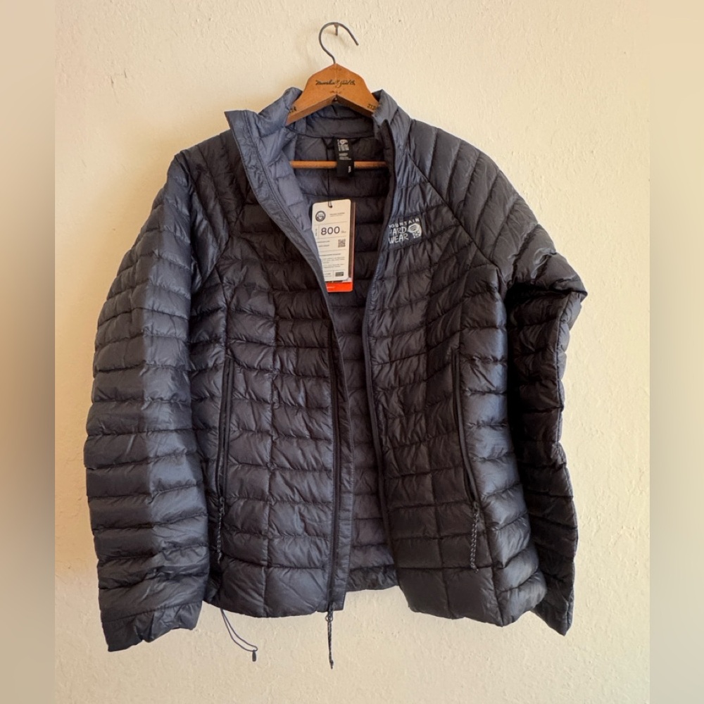 Mountain Hardwear Ghost Whisperer Down Jacket Womens New Sz Small Blue Slate
